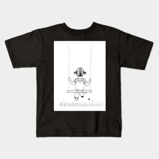 Child on Swing Ink Kids T-Shirt